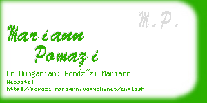 mariann pomazi business card